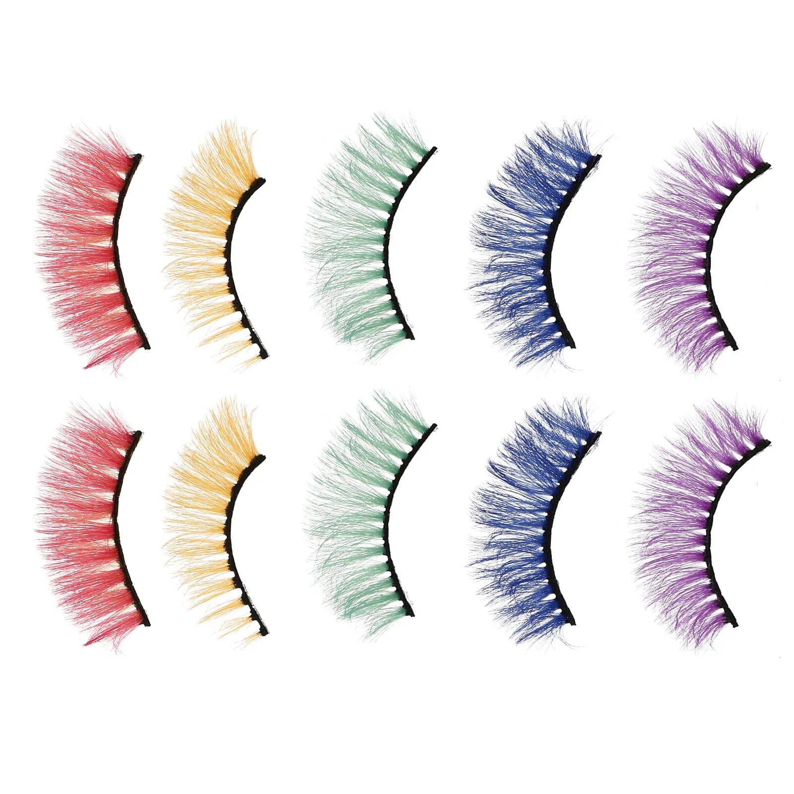 5 paia di ciglia finte premium colorate 3D per feste, matrimoni, Halloween, trucco per performance, cosplay vivace