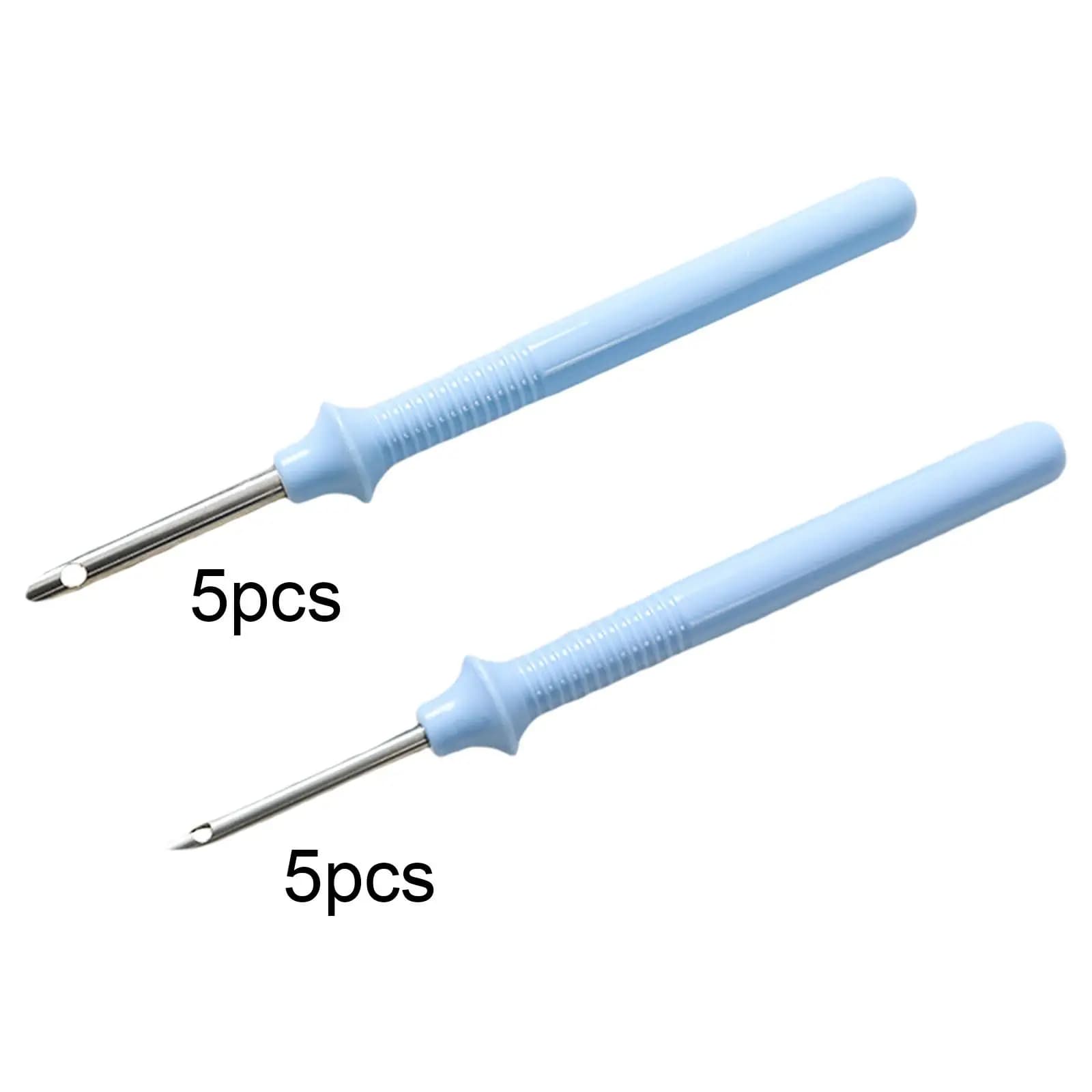 5 Pieces DIY Punch Needle Kits Embroidery Pen Set W/ Needle Threader for Kids Adults Knitting Sewing Weaving Tufted Carpets