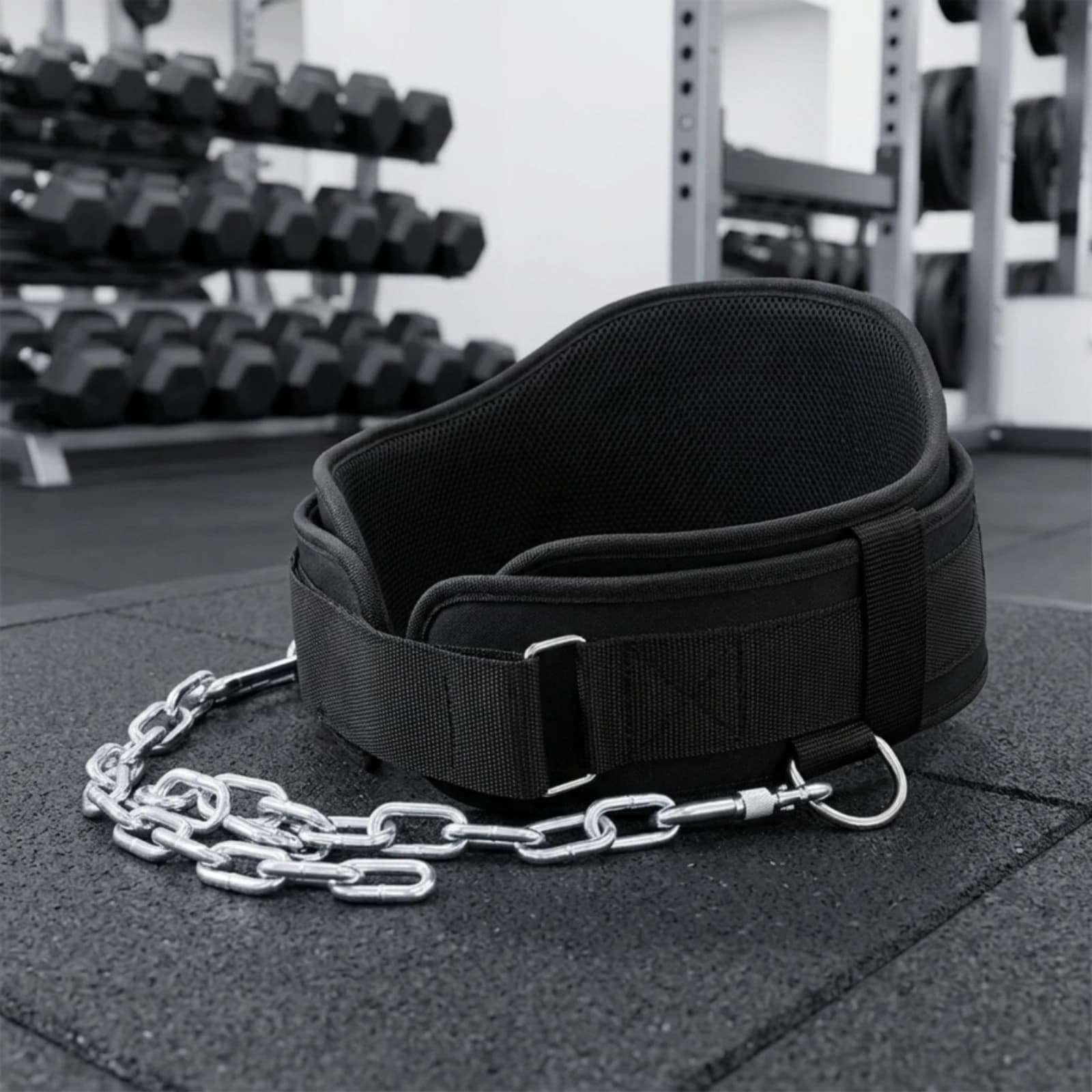 Weighted Belt with Chain Breathable Mesh Weight Belt with Chain Padded Heavy-Duty for Bodybuilders, Gym, Home Workouts