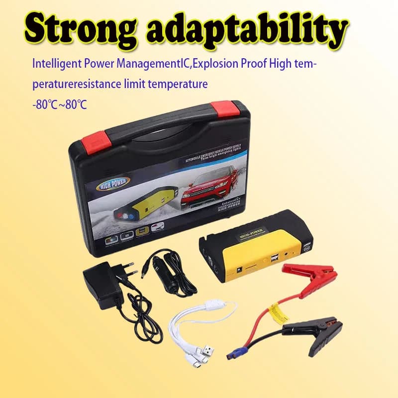 Avviatore di Emergenza per Auto 12V 16800mAh, Power Bank Portatile, Dispositivo di Avviamento e Caricabatterie per Emergenze