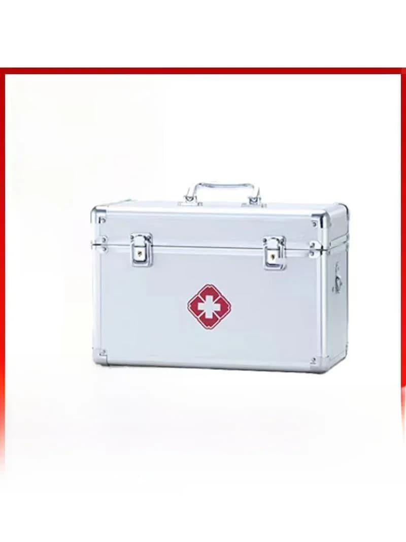 Valigetta in Lega di Alluminio per Kit Medico, Scatola Portatile per Pronto Soccorso Domestico, Organizzatore per Medicinali d'Emergenza