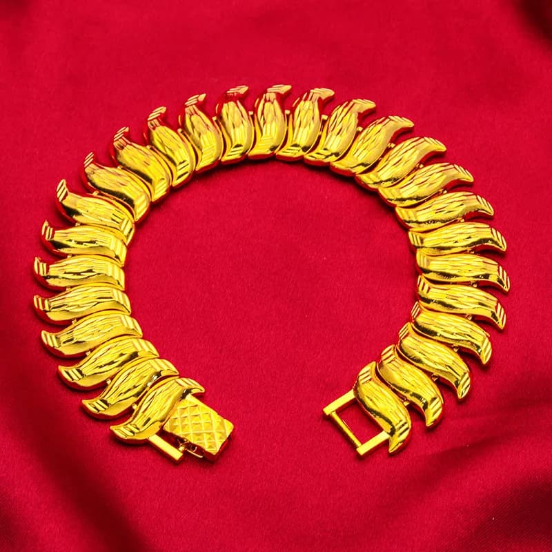 Bracciale con fibbia in oro 24 carati AU999 in oro pieno, adatto sia per affari che per il tempo libero, che mostra il temperamento tranquillo degli uomini