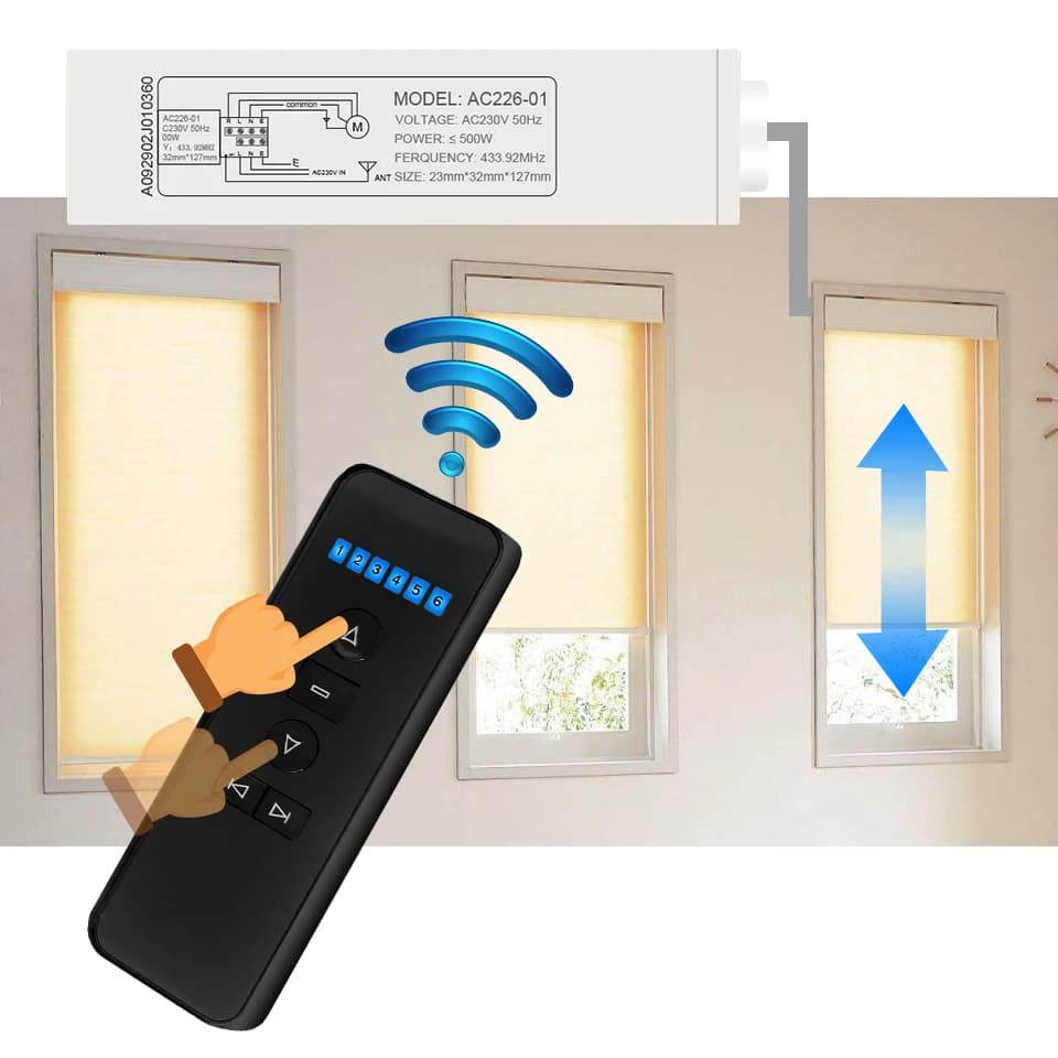 Telecomando Universale A-OK Originale 2026, Assistente Smart Home, Interruttore RF con Mini Ricevitore per Motori di Tende Motorizzate