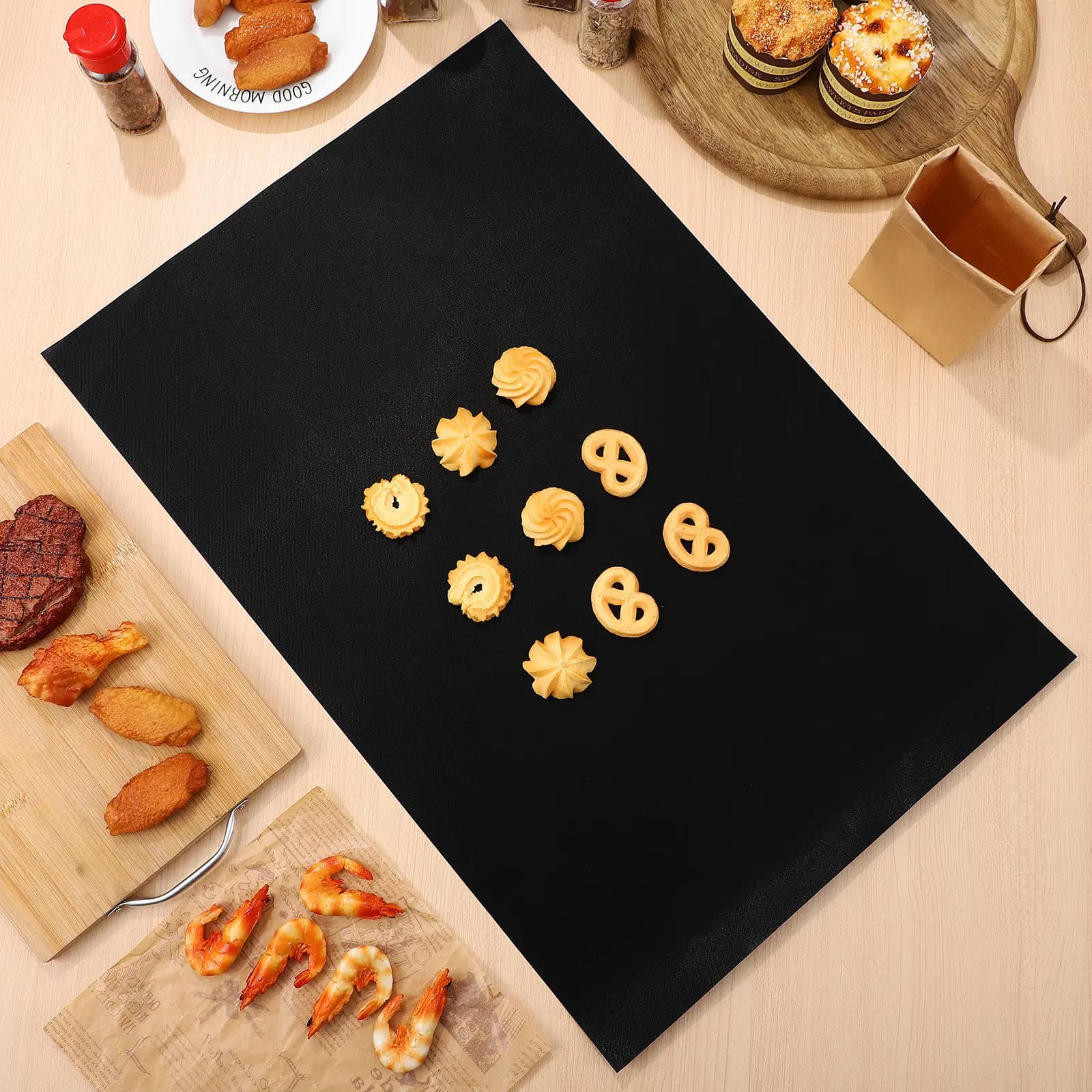 Set di 9 Tappetini Antiaderenti Resistenti al Calore per Forno, Griglia, Teglia e Friggitrice ad Aria, Riutilizzabili