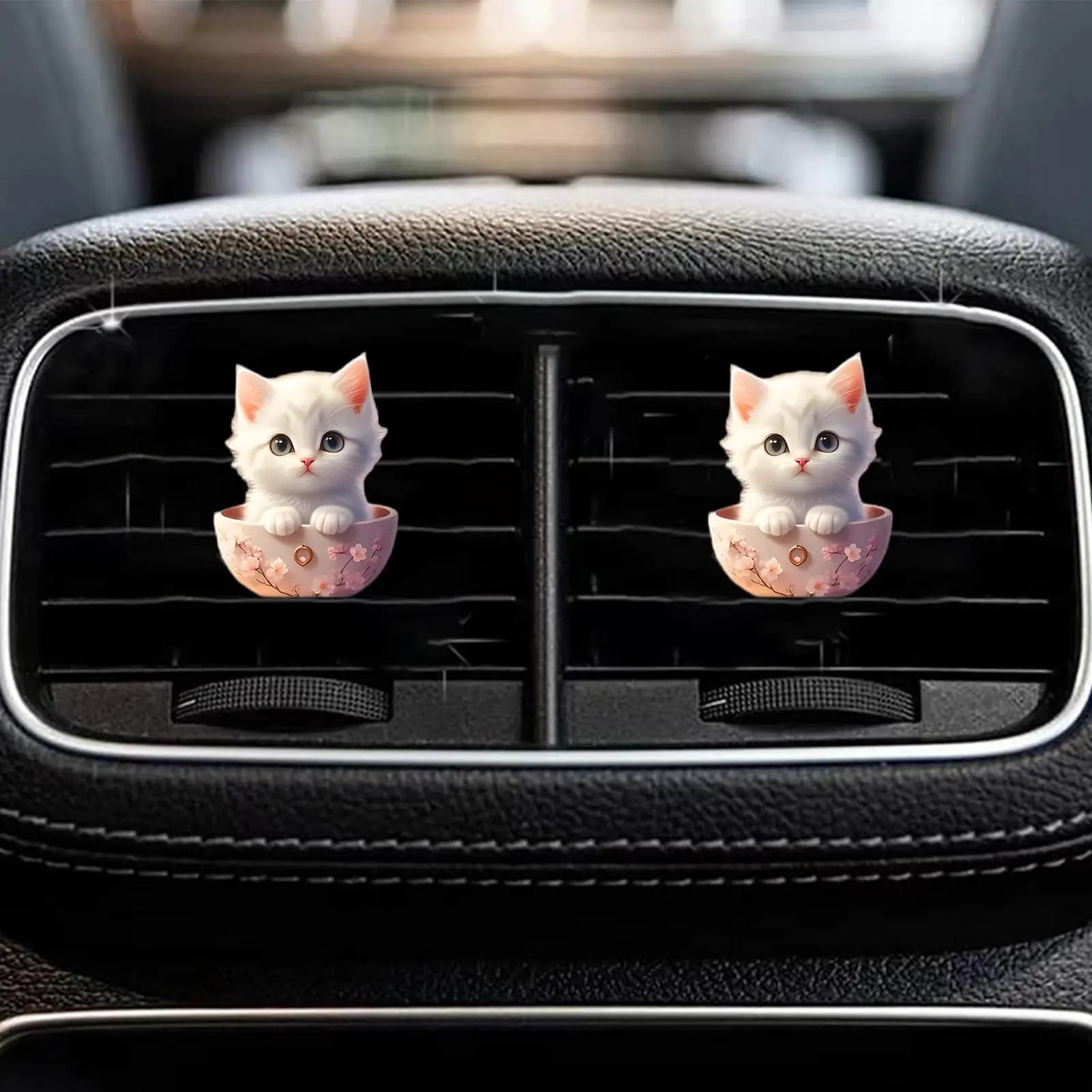 Simpatico cartone animato 2D gattino clip di ventilazione deodorante per auto condizionatore d'aria per auto presa d'aria diffusore di aromi arredamento per interni auto