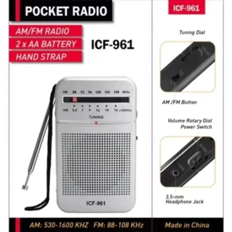Portable AM FM Pocket Radio Battery Operated Mini Radio with Loud Clear Speaker Antenna for Home Outdoor Walking Elderly Daily