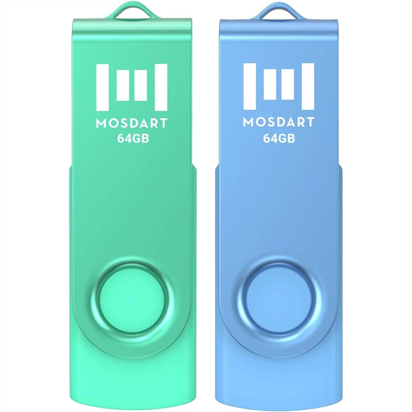 Chiavetta USB 2.0 da 64GB con Design Girevole e Indicatore LED, Memoria exFAT per Computer, Backup del Sistema, Archiviazione Dati