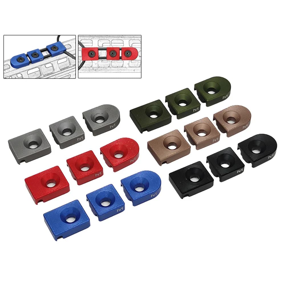 Clip di Gestione Cavi in Metallo MLOK per Torcia M300 M600 e PEQ - Organizzatore di Cavi Tattico, Accessori per Pistole Giocattolo QG411S