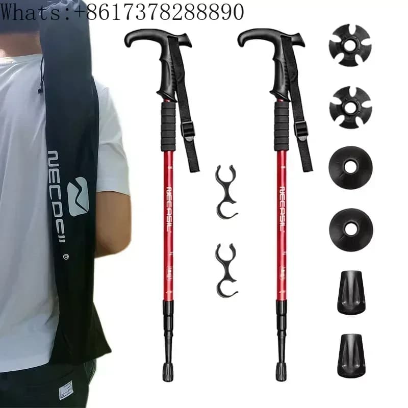 Nordic trekking poles with 3 sections Walking trekking poles Adjustable trekking poles Alpenstock Anti-shock Outdoor sports for men Woman