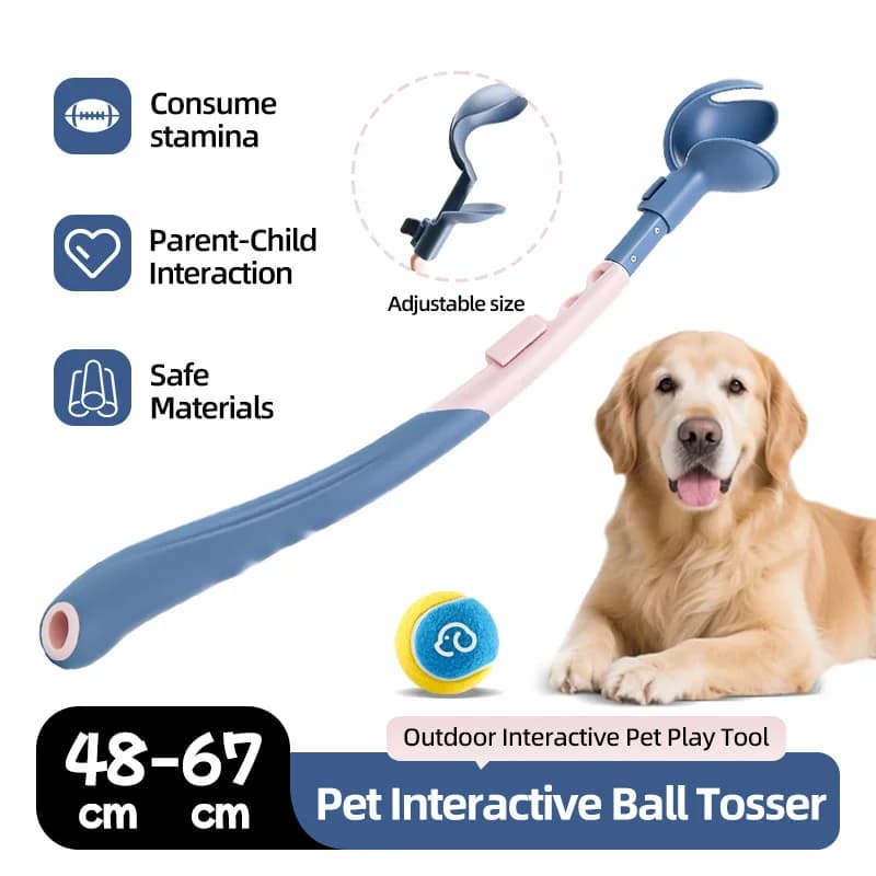 Nuovo Lanciatore Telescopico per Palline da Tennis per Cani, Giocattolo da Esterno per Lanciare Palline, Attrezzatura Automatica per Passeggiate con il Cane