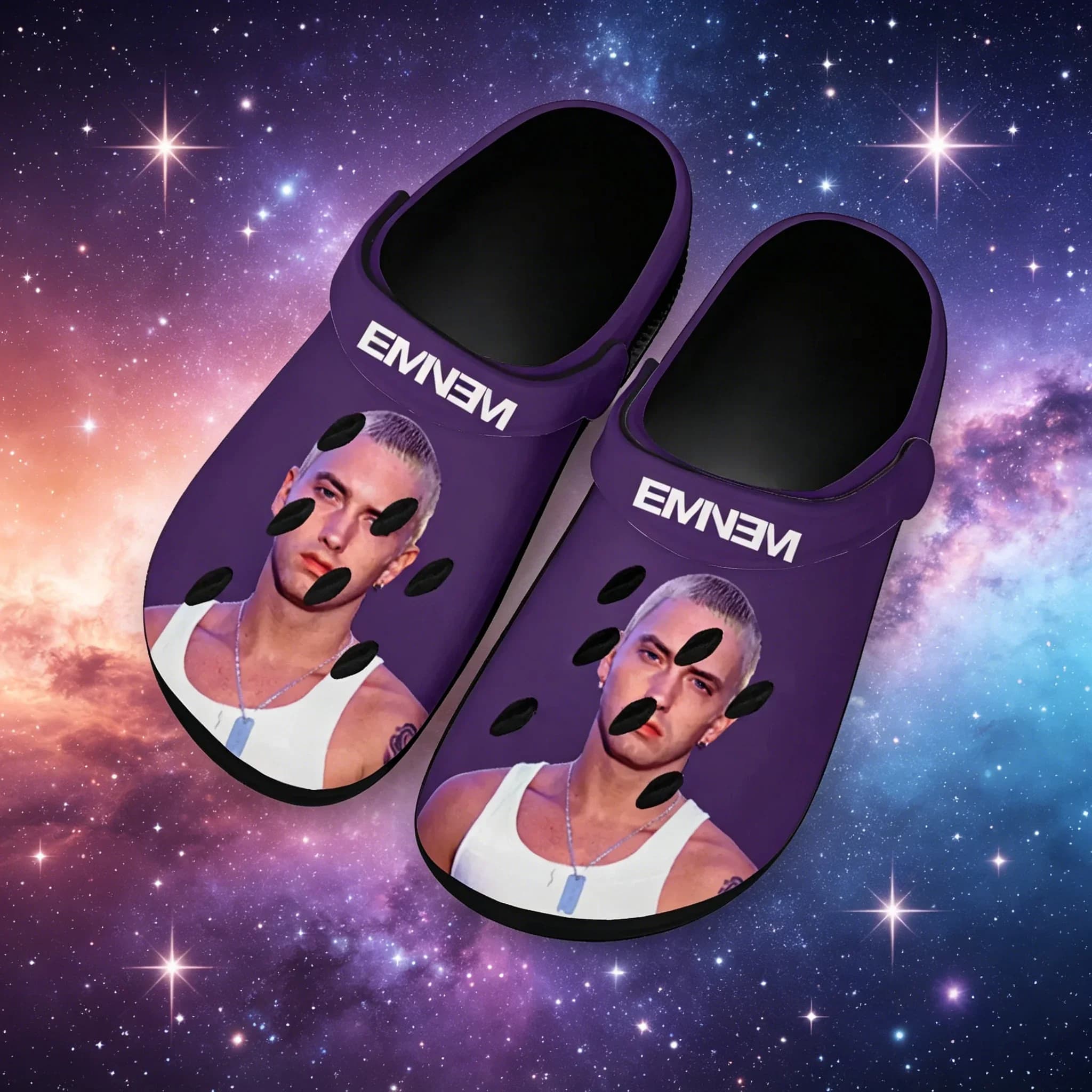 Eminem Music Theme Clogs Custom Printed Design Anti Slip Wear Resistant Unisex Daily Home Street Casual Shoes