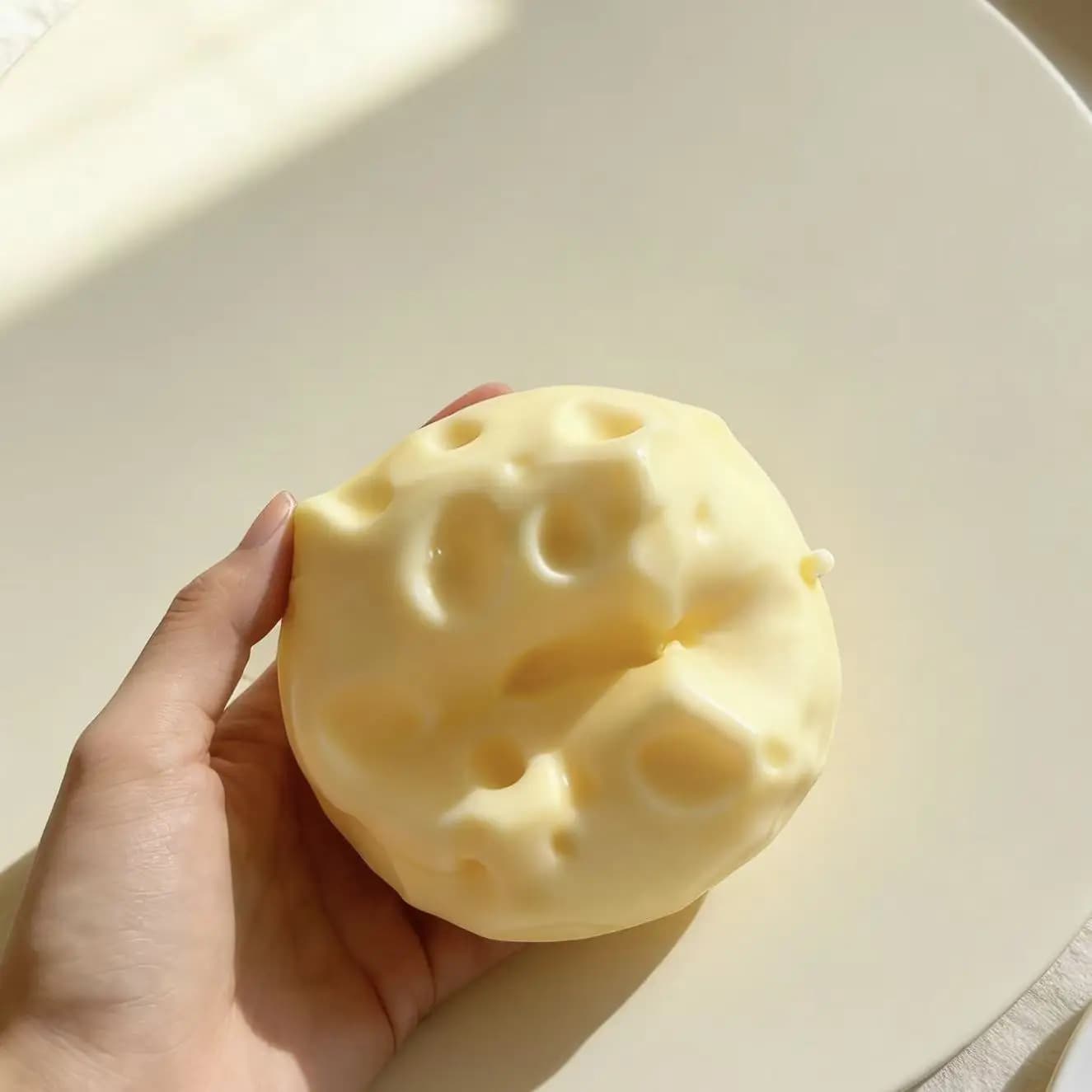 Pallina Antistress a Forma di Cubo di Formaggio, Grande Pallina Modellabile, Giocattolo Sensoriale ASMR, Regalo Antistress per Adulti