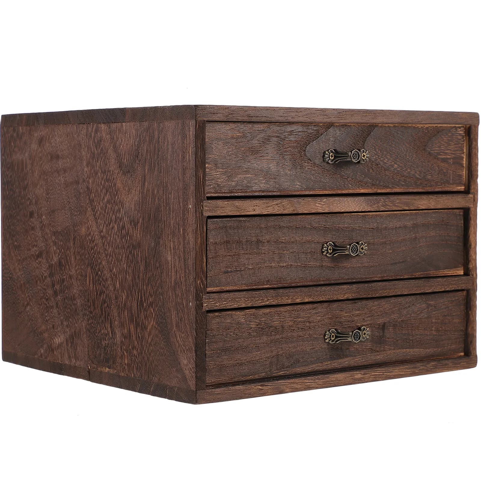 Organizer da Scrivania in Legno con Cassetti, Soluzione di Archiviazione per Gioielli, Trucchi, Piccoli Oggetti e Uso Ufficio