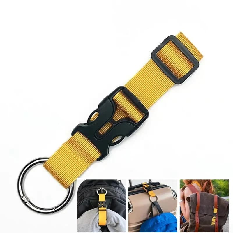 1pc Backbin Belt Buckle Holiday Travel Portable Nylon Suitcase Hanging Bag with Zinc Alloy Hiking Buckle Strap