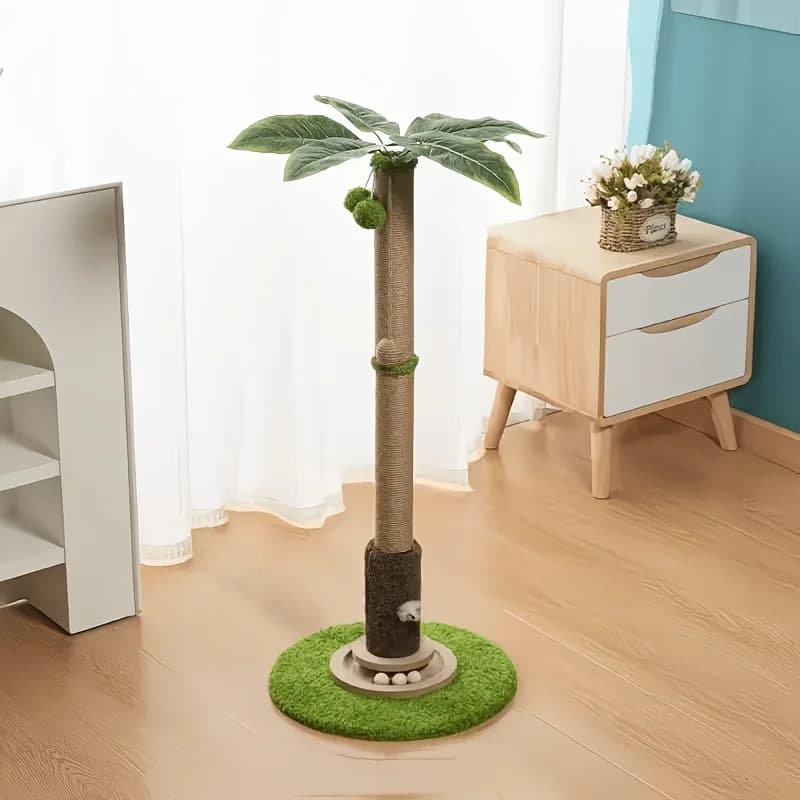 Cat Scratching Post, Sisal Scratcher With Toys For Indoor Cats | Protects Furniture While Satisfying Natural Scratching Instincts, Cat Scratcher Tree For Large Cat,Cat Ball Track,Cat Tree,Durable Sisal Post With Interactive Toys For Indoor Cats