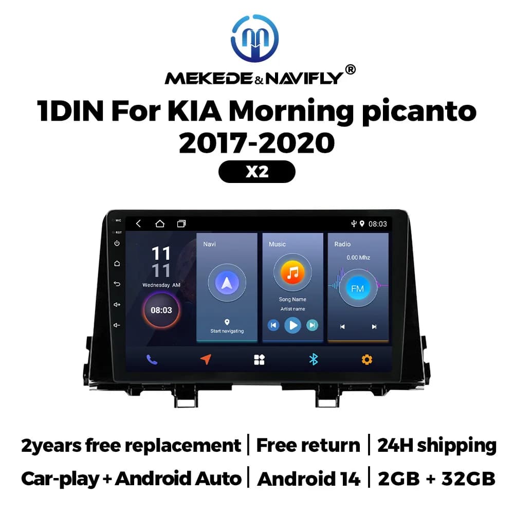 MEKEDE Android14 Autoradio Lettore multimediale tutto in uno CarPlay Android Auto per KIA Morning picanto 2017-2020 Navigazione GPS