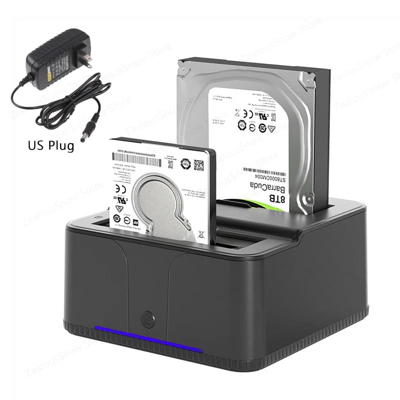 Docking station per HDD/SSD SATA per custodia HDD SATA da 2,5"/3,5" Backup One Touch Dock per disco rigido USB 2.0 Lettore TF/SD per PC portatile