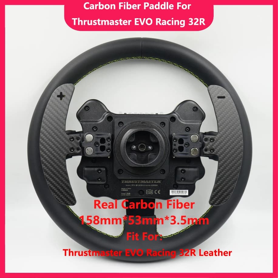 SIMPUSH Accessori per parti di modifica del cambio in fibra di carbonio per Thrustmaster EVO Racing 32R in pelle