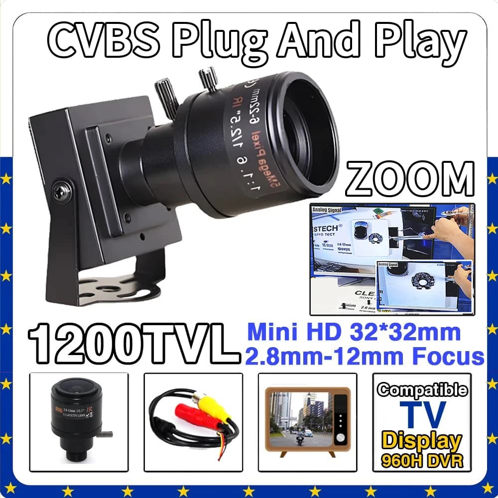 Per Casa Auto Sorvegliare Fotocamera CCTV Analogica Zoom 2.8mm-12mm Messa a fuoco manuale Compatibile TV Super Piccolo Video Met