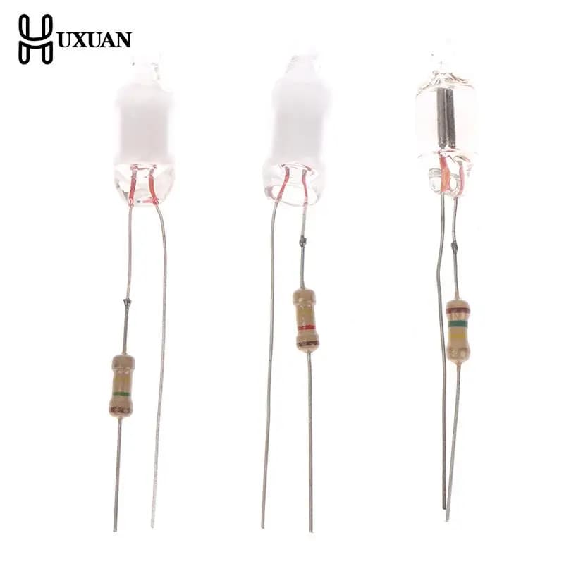 10Pcs lampadine al Neon 6*13mm Mini indicatore di luce al Neon con resistenza 220V rosso/blu/verde