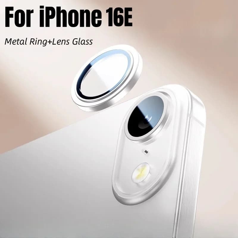 Protezione per fotocamera in lega per iPhone 17Air 16E 2025 Anello metallico Copriobiettivo posteriore in vetro temperato Cappuccio protettivo