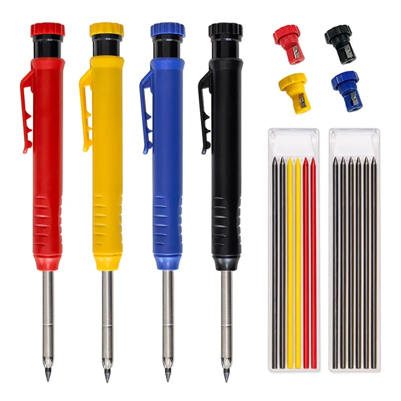 2.8mm Solid Carpenter Pencil Set Marking Tool Woodworking Deep Hole Mechanical Pencils Carpenter Pencil Refill Professional Tool