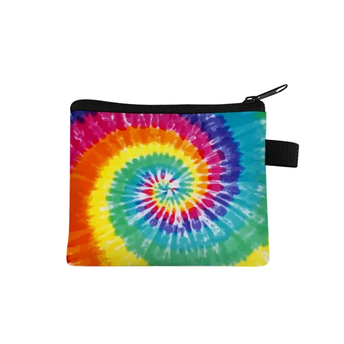 Tie-dye Coin Purse Best Gifts for Boy/Girls 2D Flat Cartoon Cute Storage Bag with Zipper Closure for Children's Wallet
