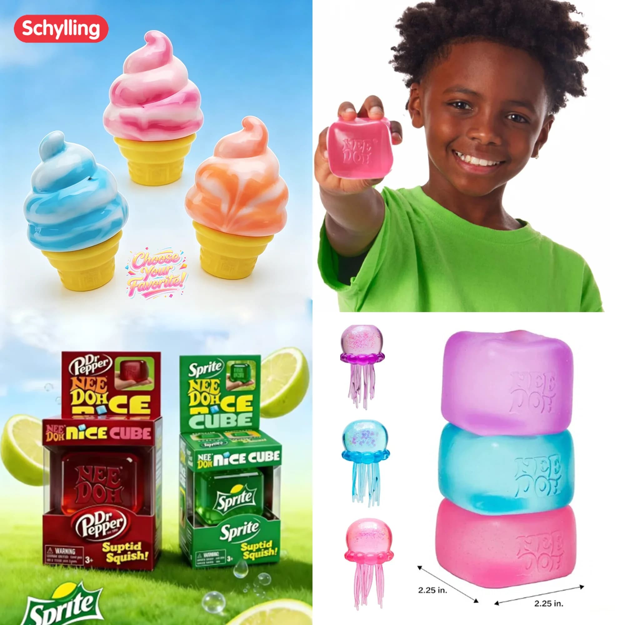 Giocattolo Squishy a Forma di Medusa e Cubo di Cristallo, Morbido Antistress da Spremere, Giocattolo Sensoriale Trasparente per Bambini e Adulti
