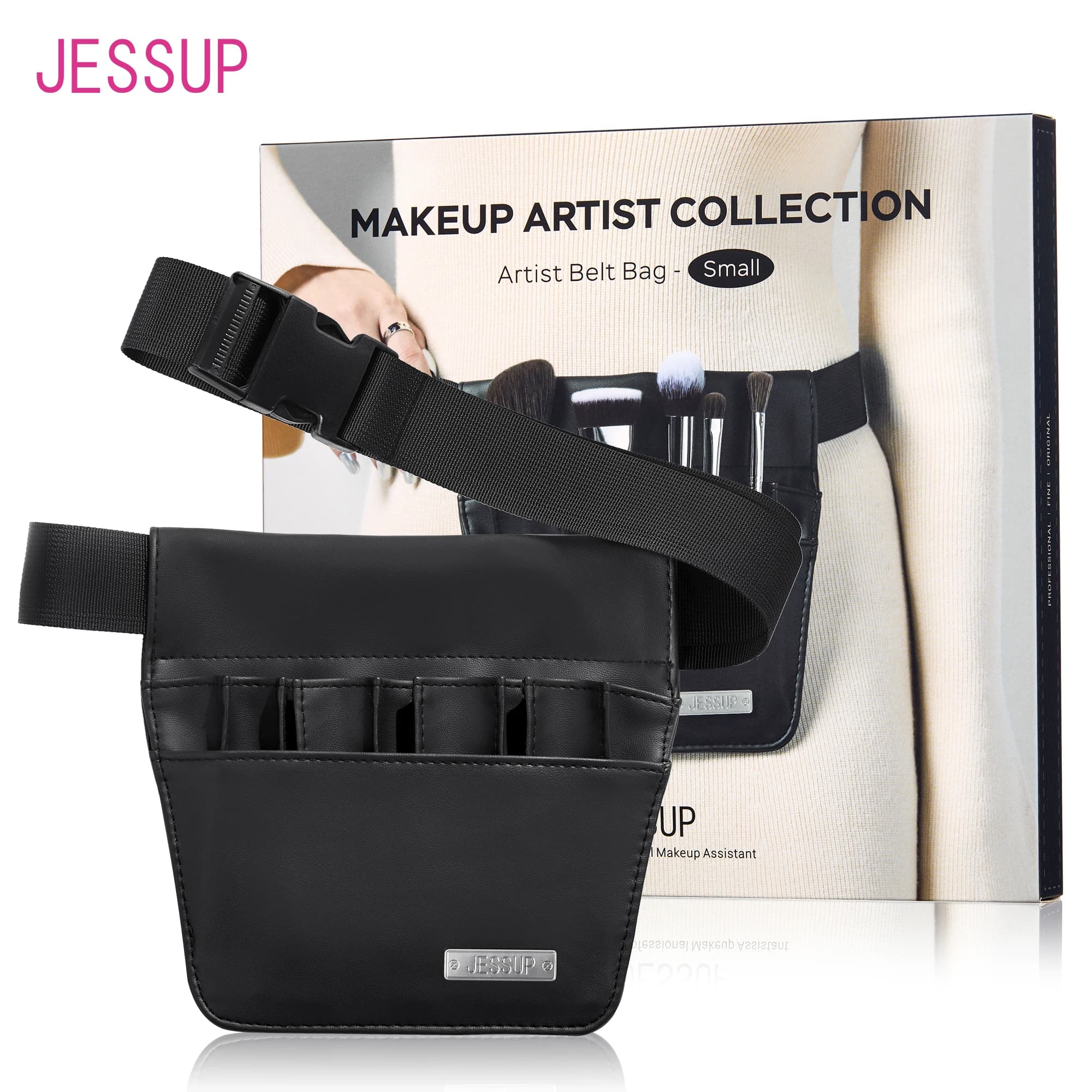 Jessup Belt Bag for Makeup Accessories Bags Women's Bags Makeup Tools Beauty Travel Case Black Small CB021