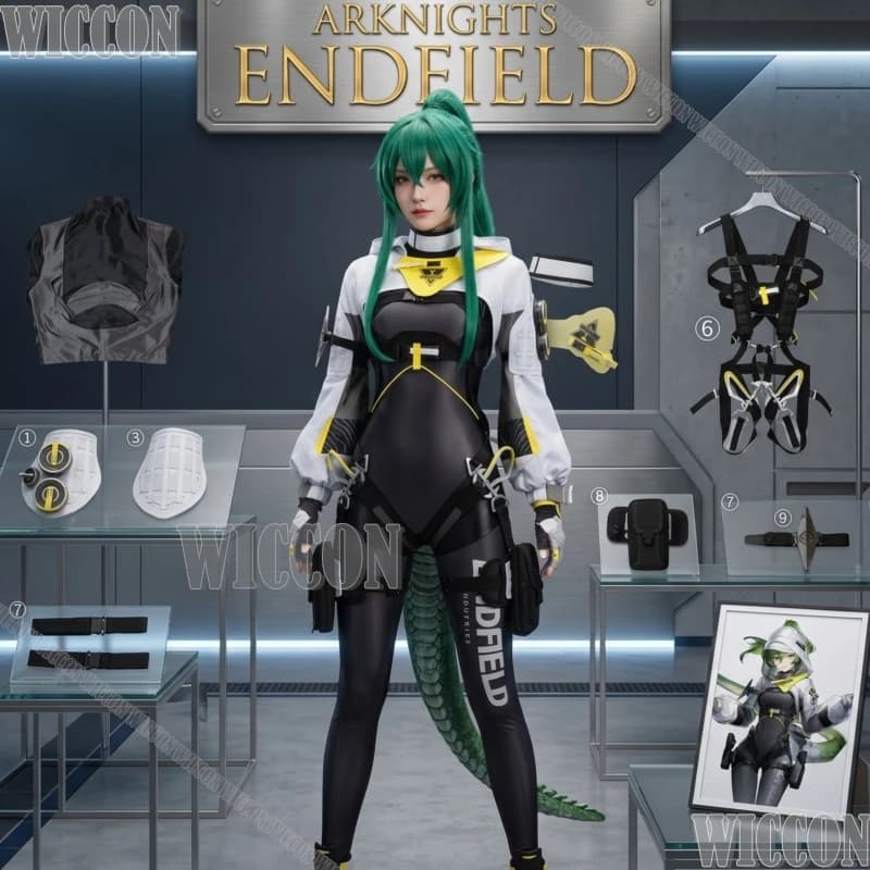 Costume Cosplay Arknights Endfield in Fluorite, Outfit Femminile per Giochi di Ruolo, Body per Donne, Halloween, Comic Con, Natale, Carnevale