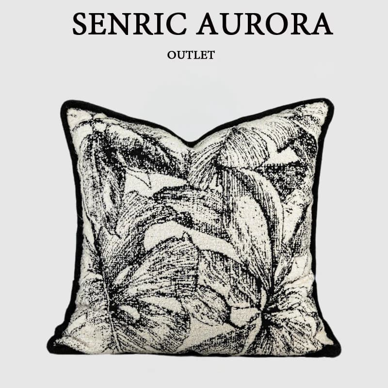 Design Luxury Cushion Cover 30x50 45x45 50x50cm Black And White Wool Floral Pillowcase For Home Hotel Bed Living Room Sofa