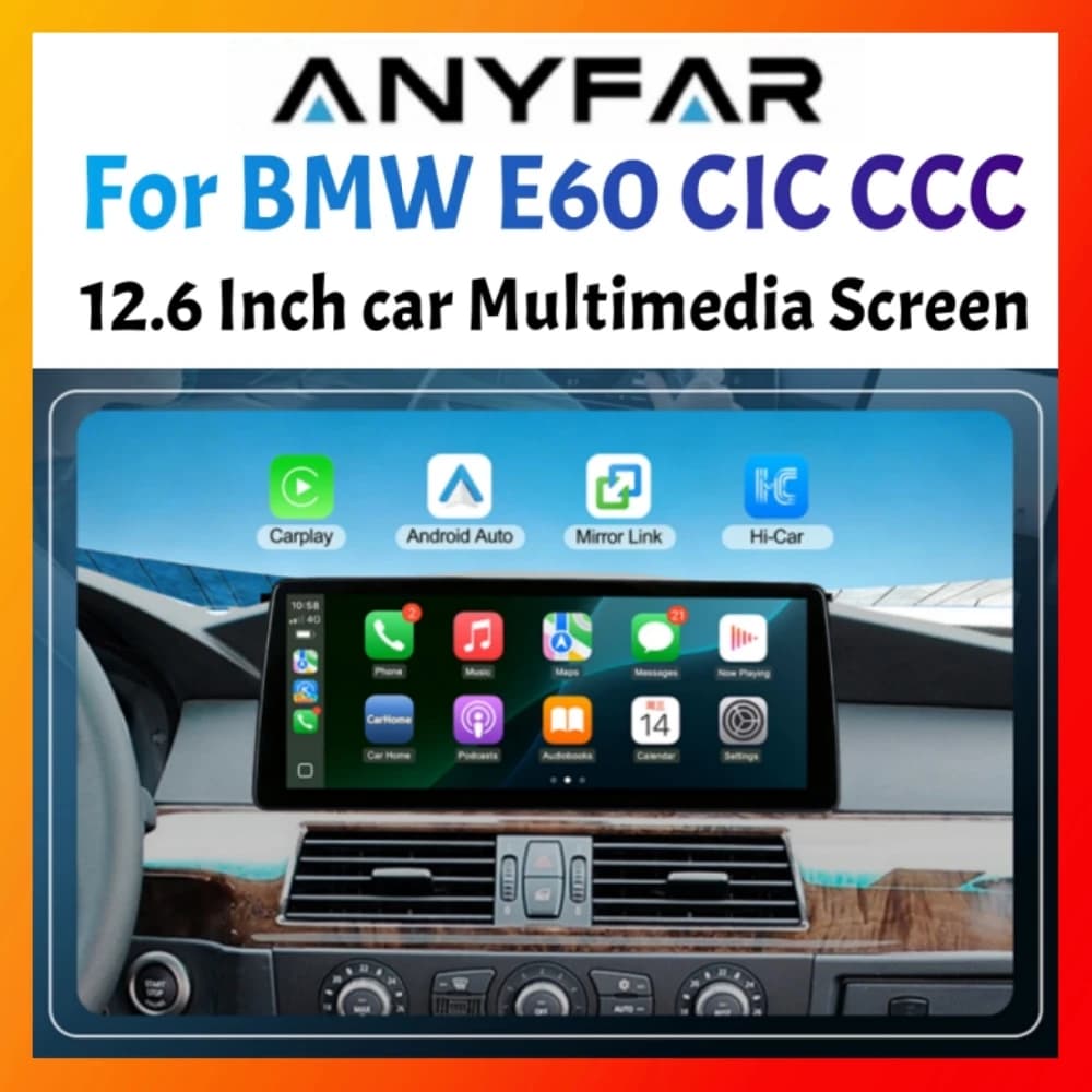 Schermo Ultra Wide Linux da 12,6 pollici per aggiornamento BMW Serie 5 E60 2003-2008 CCC 2008-2010 CIC Plug and Play, supporta iDrive di fabbrica