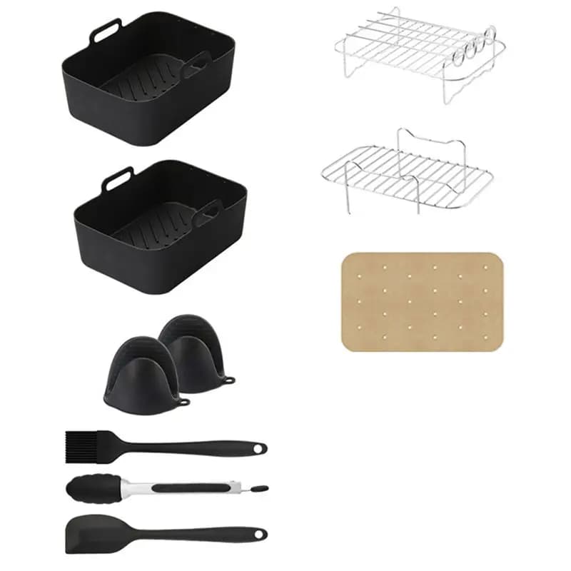 A83G-For Ninja AF400/F500 Air Fryers 9-Piece Accessory Set, Includes 150 Sheets Parchment Paper