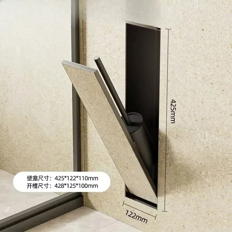Scopino per WC a incasso in acciaio inossidabile, porta scopino da bagno a parete personalizzabile
