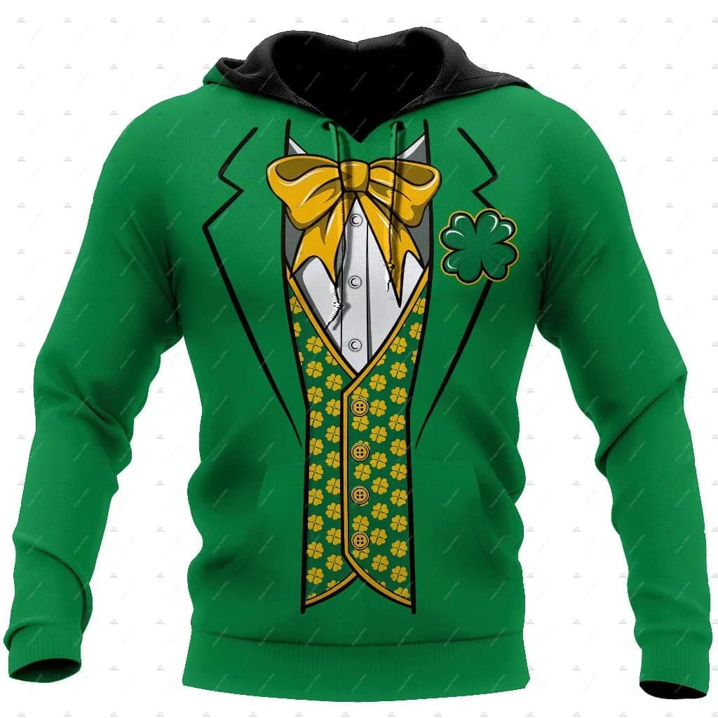 Nome personalizzato Bandiera del paese irlandese Irlanda St.Patrick Tattoo Vintage Retro Unisex 3DPrint Harajuku Pullover Giacca casual con cappuccio 14