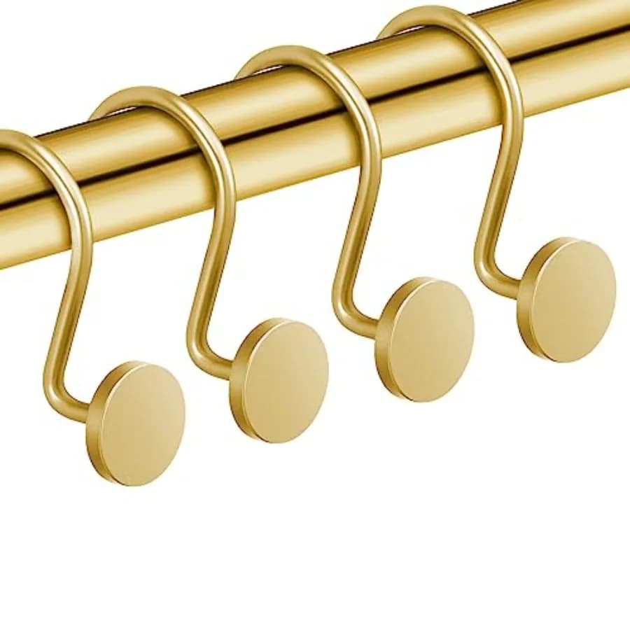 Ganci per Tenda Doccia, Anelli Antiruggine per Tenda Doccia, Ganci in Metallo per Asta Tenda Doccia, Decorativi Moderni