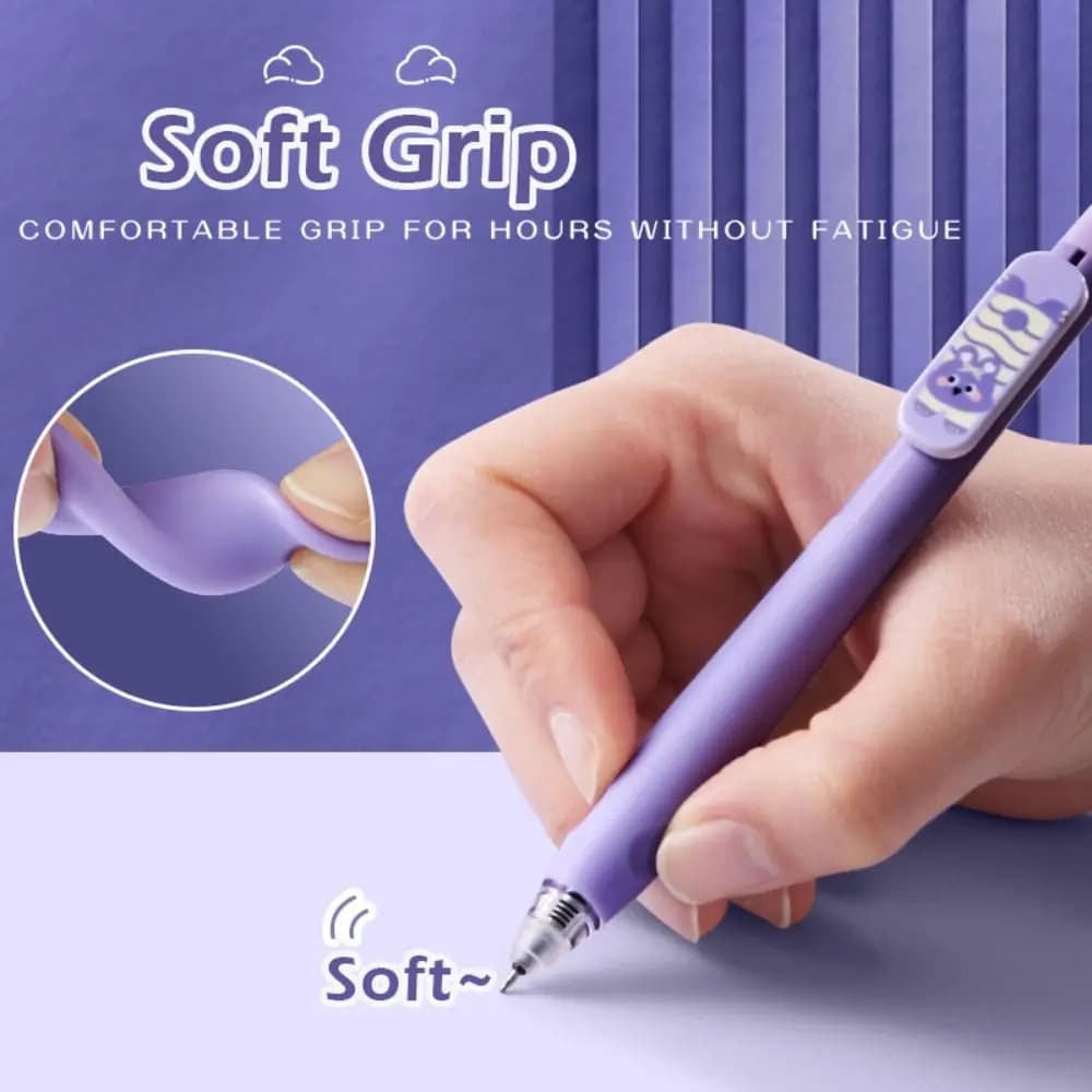 Set di 4 Penne Cancellabili a Doppia Punta con Inchiostro Nero/Blu, Punta ST da 0,5mm, Strumento di Scrittura, Regalo