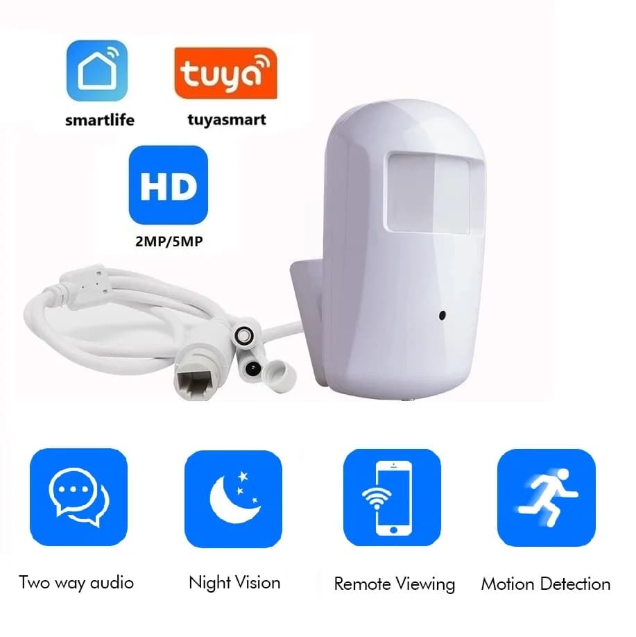 2MP 5MP Tuya Mini WiFi Telecamera IP Stile PIR Audio bidirezionale Sicurezza nascosta Mnoitor Visione notturna Video sorveglianza invisibile per interni