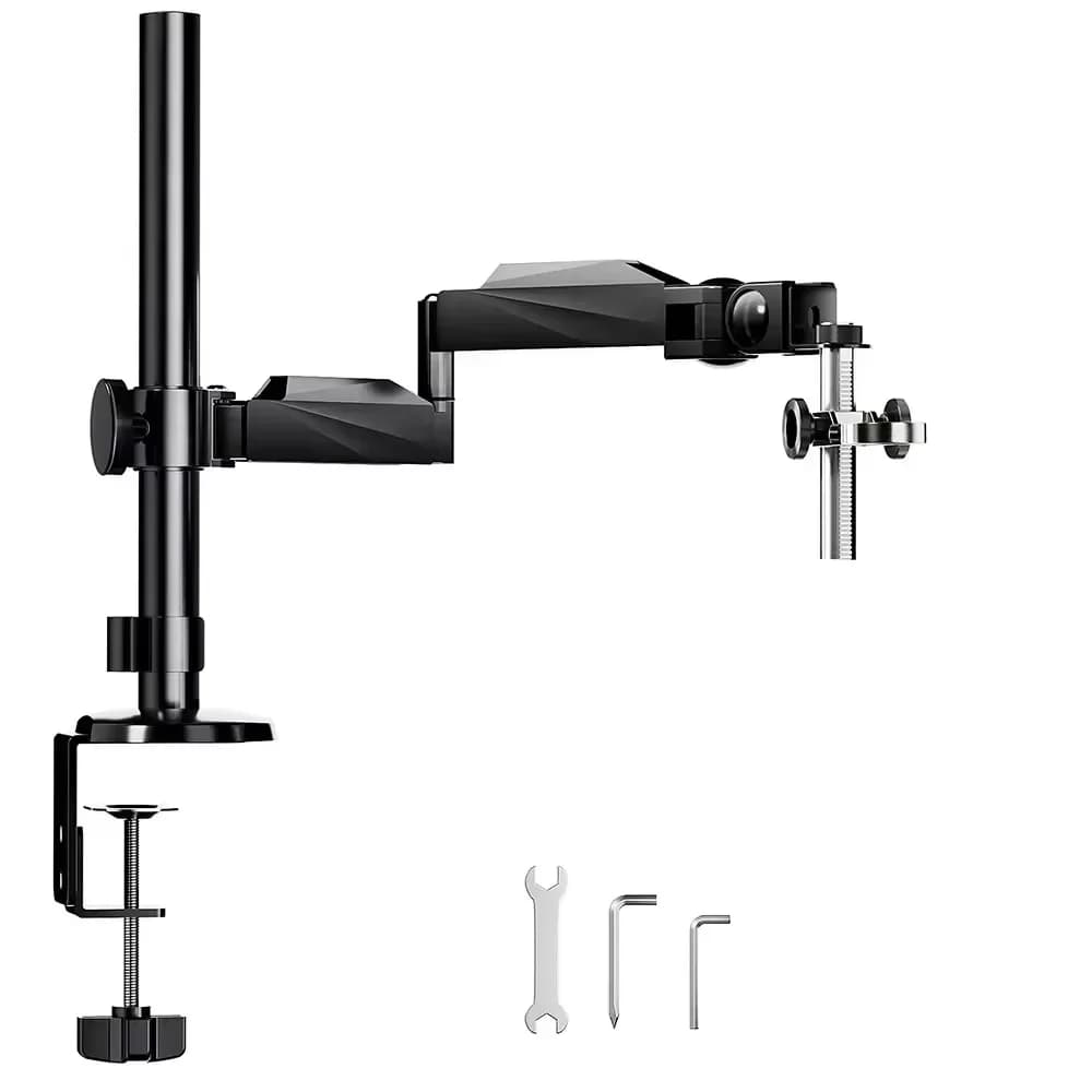 TOMLOV Braccio flessibile per supporto per microscopio digitale Morsetto per braccio articolato 360 ° Supporto di precisione per rack di messa a fuoco universale girevole