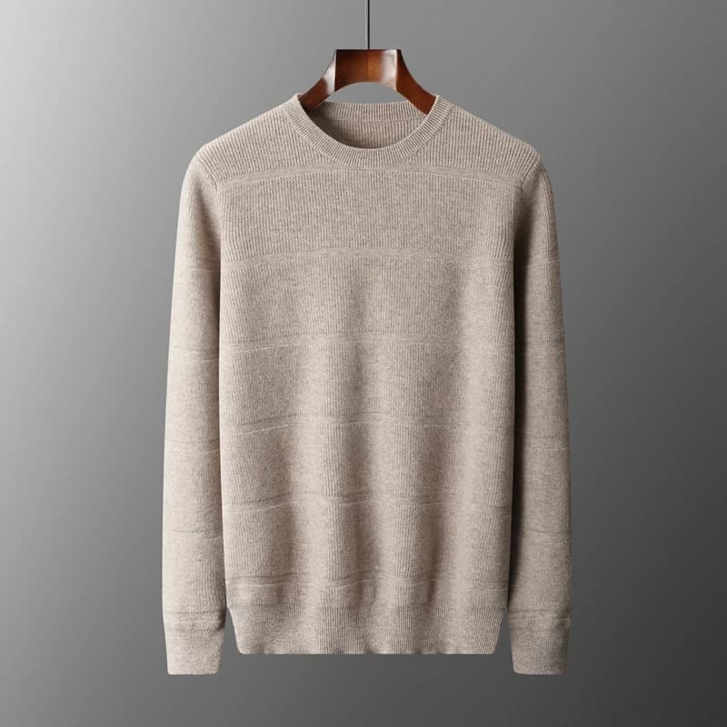 Maglione da uomo in lana merino 100% Autunno Inverno Lingote spesso Ago girocollo Manica lunga Pullover Maglieria comoda
