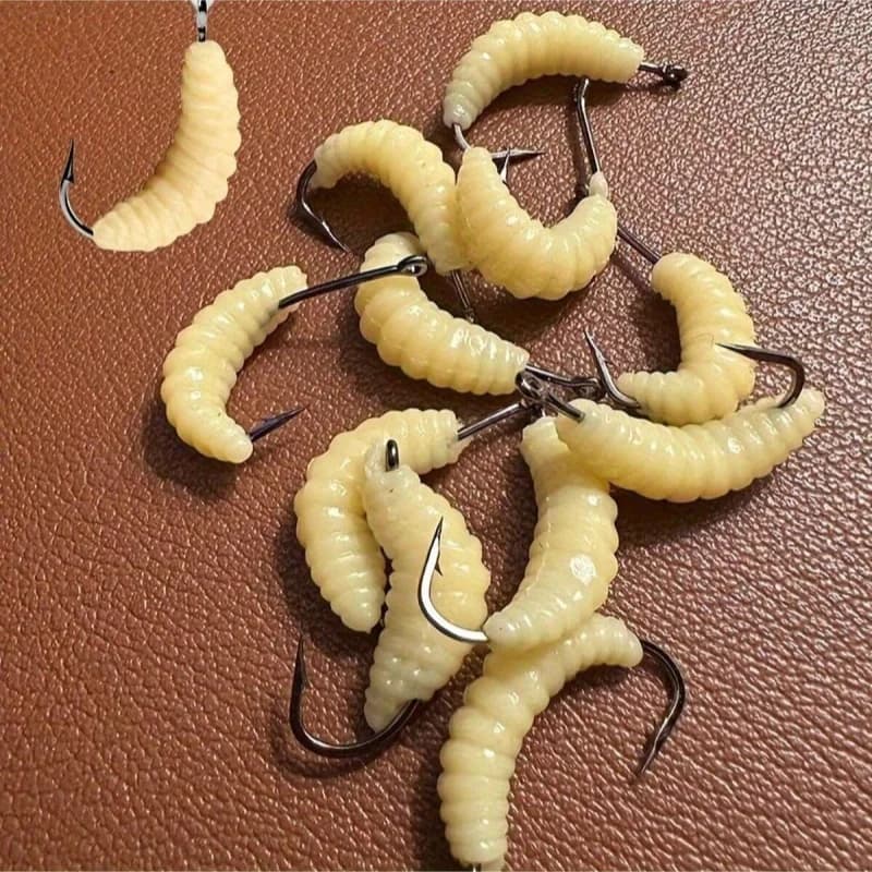 Set of fishing baits with rubber worms - Versatile baits for bass, trout, cracks, bluegill, ideal for fresh water fishing