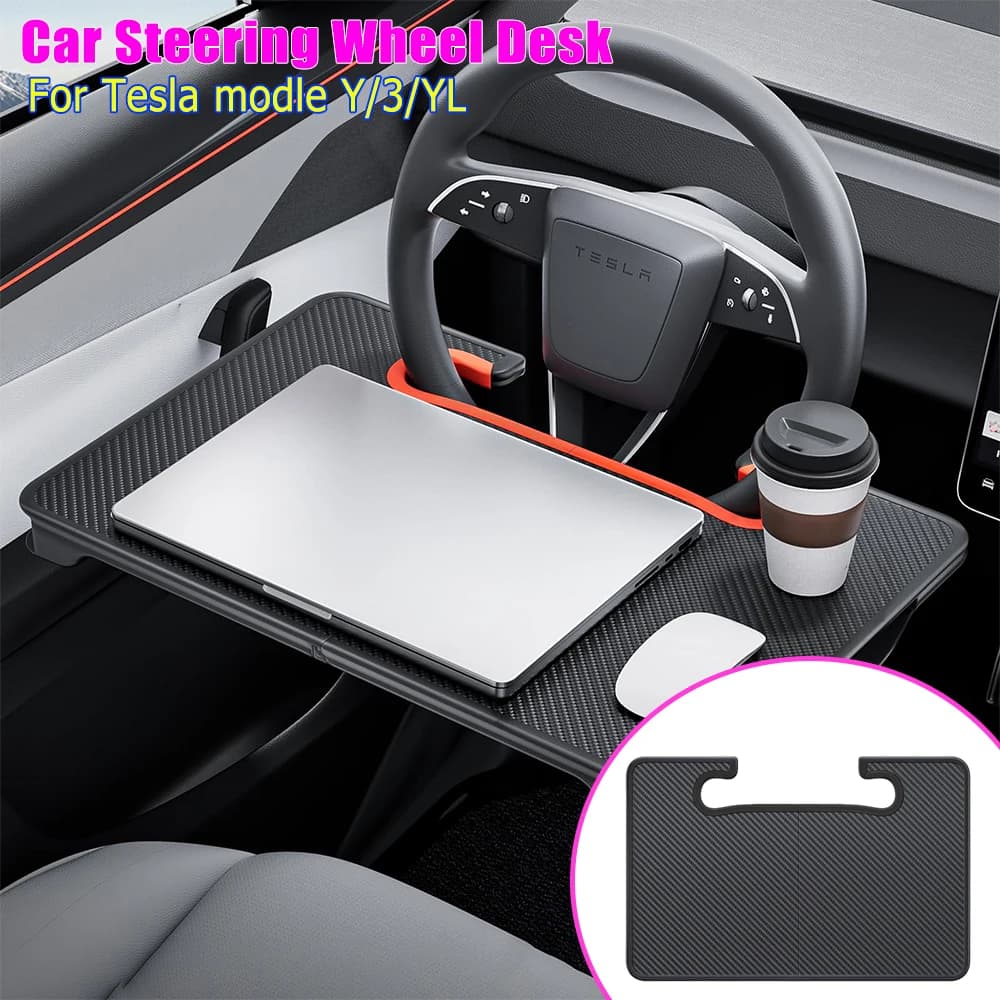 Steering Wheel Tray Table for Tesla Model Y 3 YL Car Desk Laptop Stand Seat Gap Storage Box Organizer Dining Work