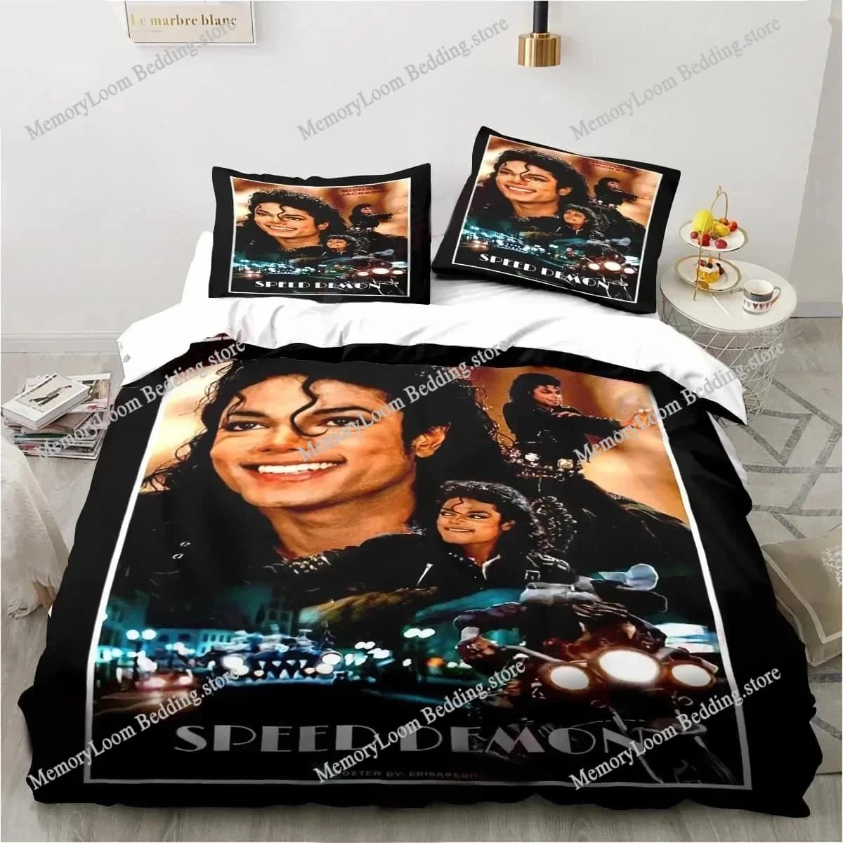 Tendenza moda moderna Set biancheria da letto Michael Jackson Copripiumino singolo/doppio Stampa 3D Set di tessuti per la casa morbidi ed eleganti Regalo di lusso