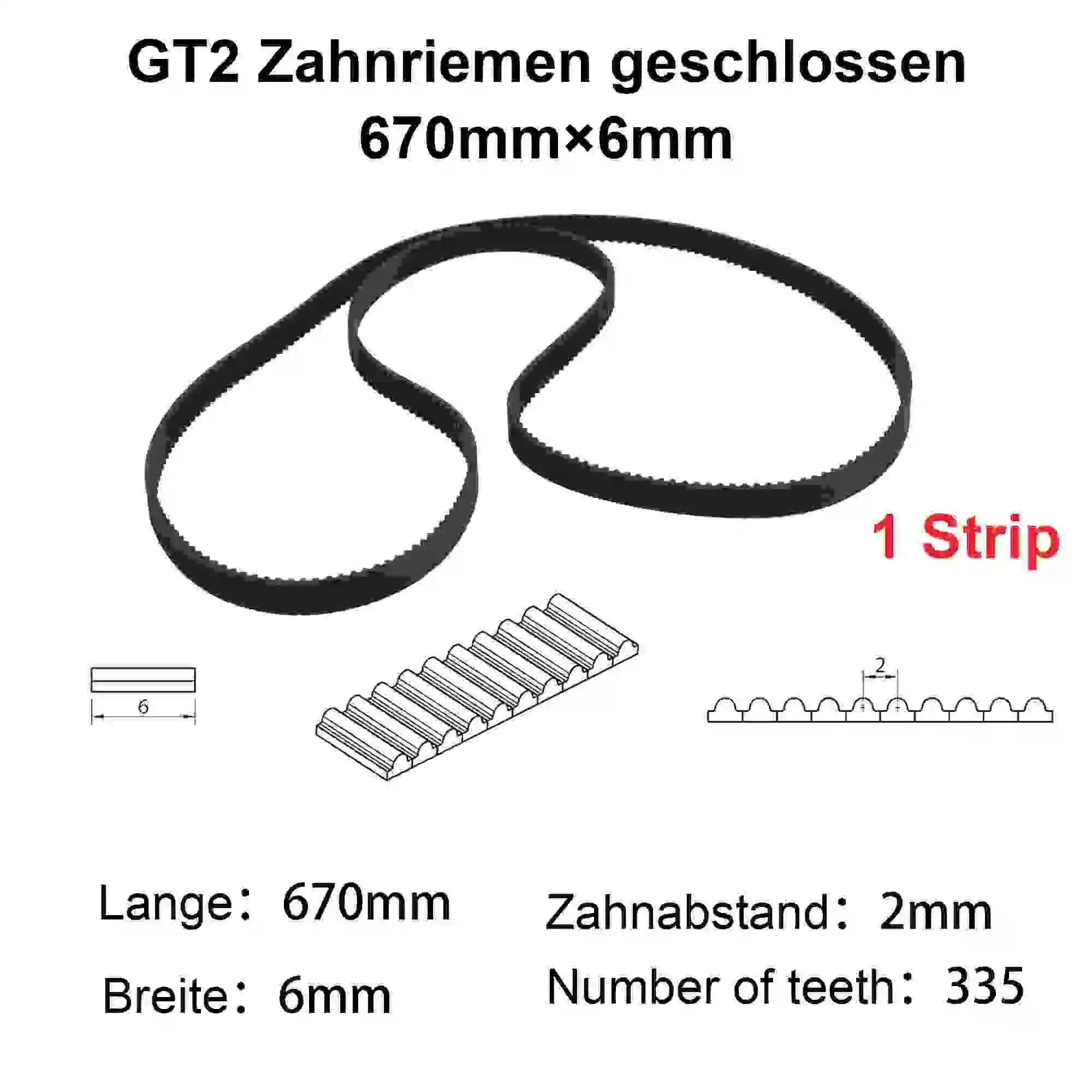 3D Parti Della Stampante GT2 6 millimetri Anello Chiuso di Gomma Cinghia di Distribuzione 606 610 616 630 640 650 660 670 690 696 700 710 738 740 750 millimetri 2GT 1pcs