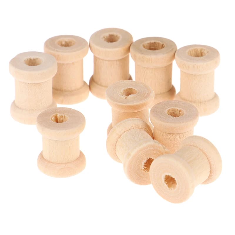 /KQM/100 Pieces Empty Bobbins for Wire, Wood Spools, Sewing Tools Organizer
