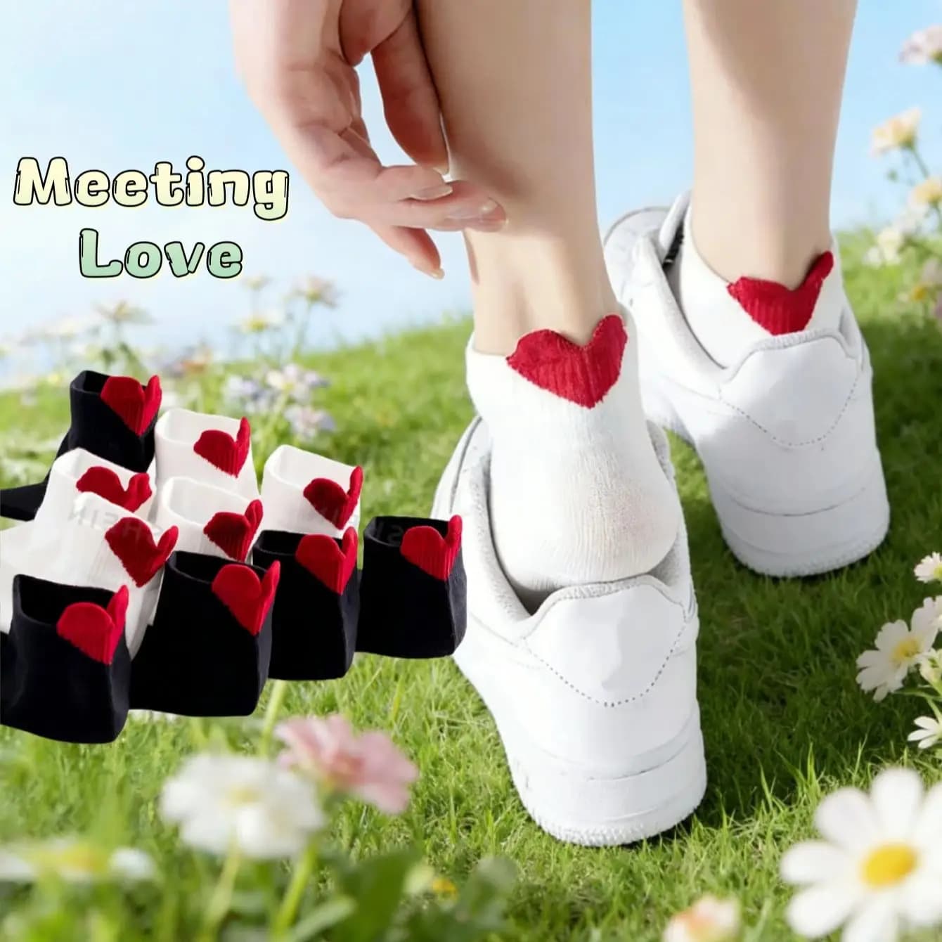 Women's Fashion Boat Socks, Summer Low-Cut Ankle Socks, Breathable with Red Heel Accent, Non-Slip Short Socks Suitable, Black