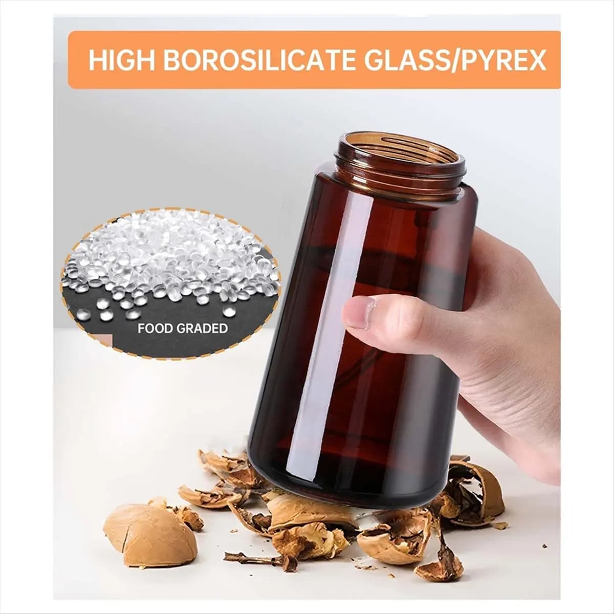 YHYS Glass Dispenser and Vaporizer 2-in-1 - Bottle Vaporizer 470ml Anti-loss Olive Oil For Kitchen, Air Fryer, Barbecue, Oven Cooking