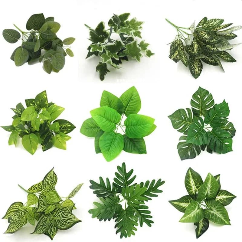 1 pz piante artificiali foglie di albero di plastica matrimonio casa decorazione del giardino accessori pianta verde in vaso fiori finti decorativi
