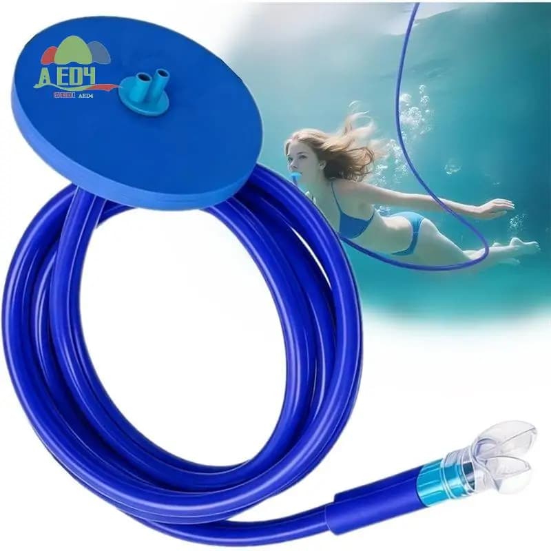 AED4-Swimming Snorkel, Underwater Breathing Tube With Float Head, 118.11 Inch Swim Breathing Pipe For Adult Diving