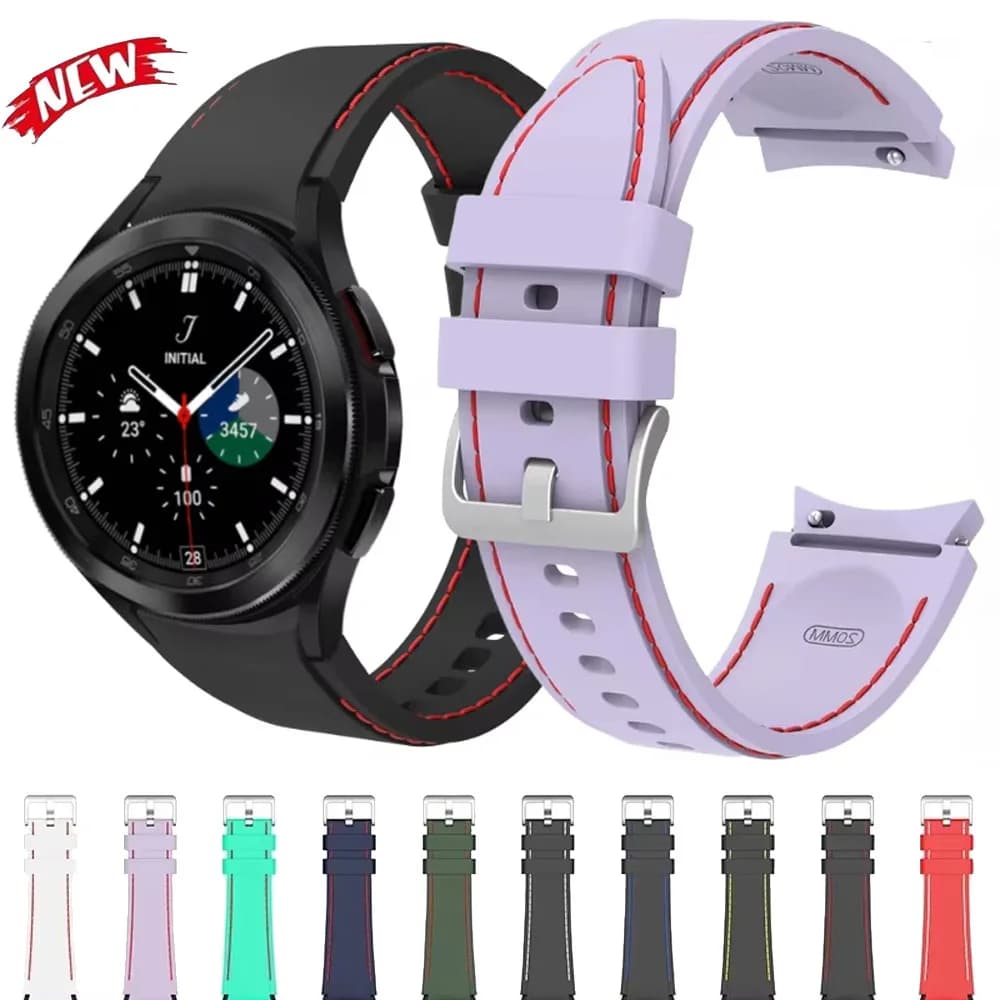 Cinturino in silicone per Samsung Galaxy Watch 6 Classic 47mm 43mm/5 Pro 45mm Bracciale originale per Galaxy Watch 4/5/6/7 44mm 40mm Band